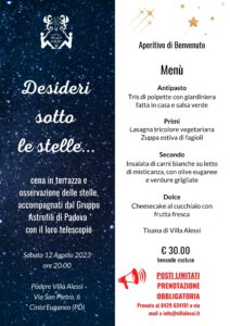 Desideri sotto le stelle | Villa Alessi | Colli Euganei