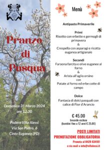 Pranzo di Pasqua all'agriturismo Villa Alessi | Colli Euganei