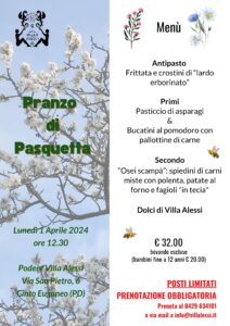 Pranzo di Pasquetta all'agriturismo Villa Alessi | Colli Euganei